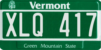 VT license plate XLQ417