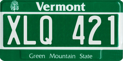 VT license plate XLQ421