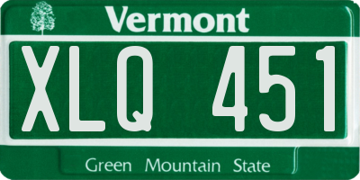 VT license plate XLQ451