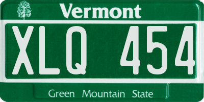 VT license plate XLQ454