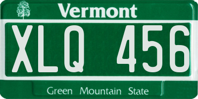 VT license plate XLQ456