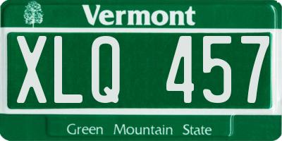 VT license plate XLQ457