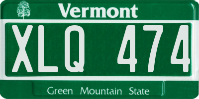 VT license plate XLQ474