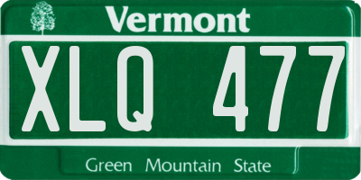 VT license plate XLQ477