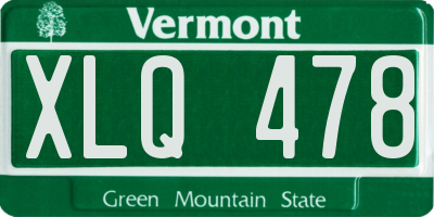 VT license plate XLQ478