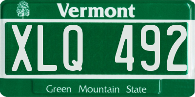 VT license plate XLQ492