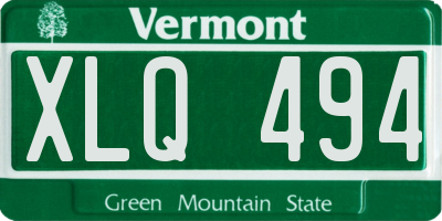 VT license plate XLQ494