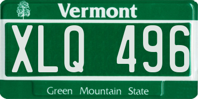 VT license plate XLQ496