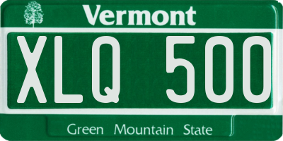 VT license plate XLQ500