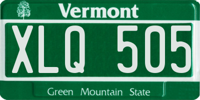 VT license plate XLQ505