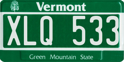 VT license plate XLQ533