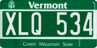 VT license plate XLQ534
