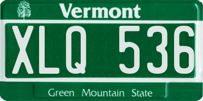 VT license plate XLQ536