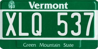VT license plate XLQ537