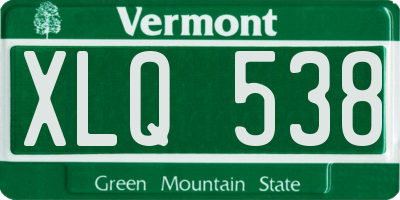 VT license plate XLQ538