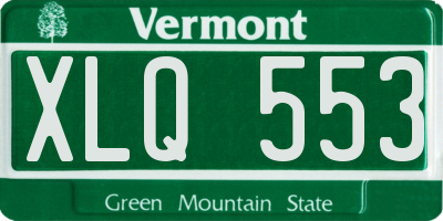 VT license plate XLQ553