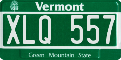 VT license plate XLQ557
