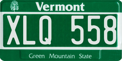 VT license plate XLQ558