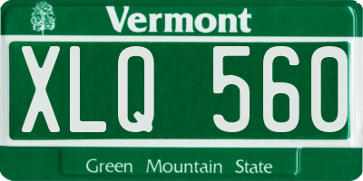 VT license plate XLQ560