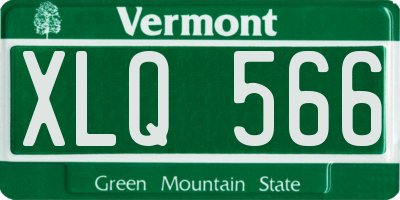 VT license plate XLQ566