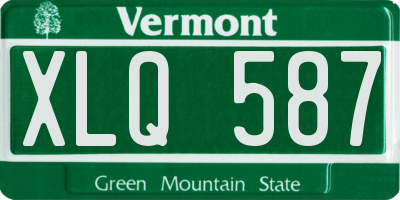VT license plate XLQ587
