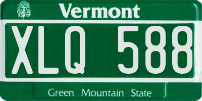 VT license plate XLQ588