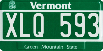VT license plate XLQ593