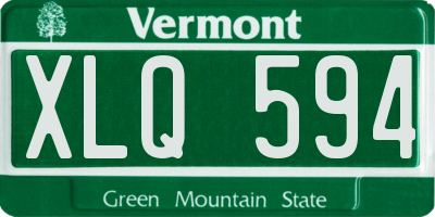 VT license plate XLQ594
