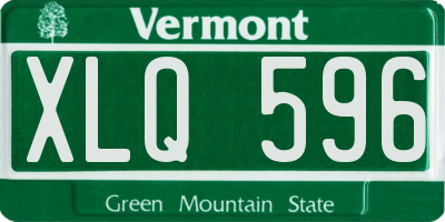 VT license plate XLQ596