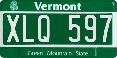 VT license plate XLQ597