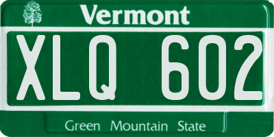 VT license plate XLQ602