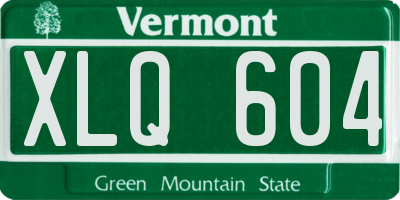 VT license plate XLQ604
