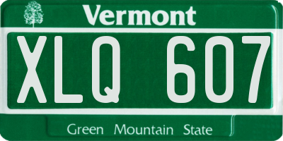 VT license plate XLQ607