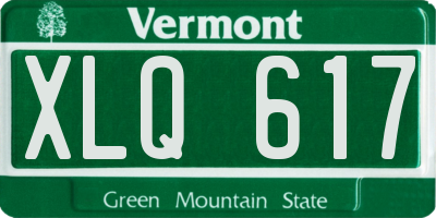 VT license plate XLQ617