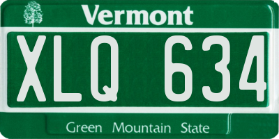 VT license plate XLQ634