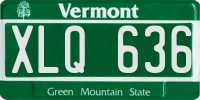 VT license plate XLQ636
