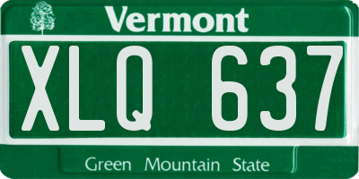 VT license plate XLQ637
