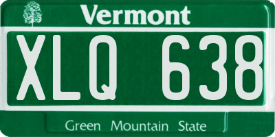 VT license plate XLQ638
