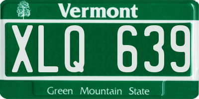 VT license plate XLQ639