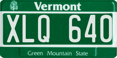 VT license plate XLQ640