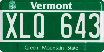 VT license plate XLQ643