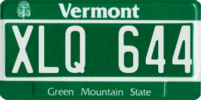 VT license plate XLQ644