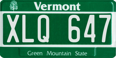 VT license plate XLQ647