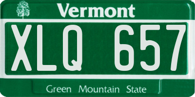 VT license plate XLQ657