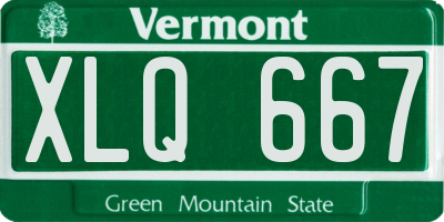 VT license plate XLQ667