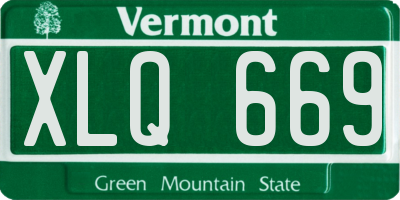 VT license plate XLQ669