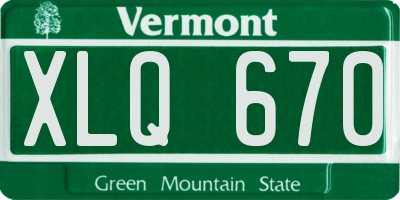 VT license plate XLQ670