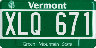 VT license plate XLQ671