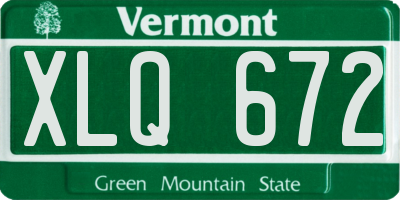 VT license plate XLQ672
