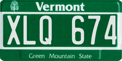 VT license plate XLQ674